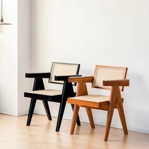 Silla de comedor moderna de ratán, sillón de madera, comedor de ratán Natural, silla nórdica antigua negra sólida, mesa de comedor ovalada 30% T/ T - Product Image 1
