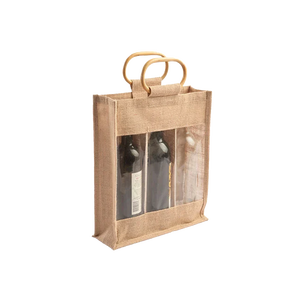 Bolsas Ecológicas de Yute y PVC para Tres Botellas con Asa de Caña, Producto de Alta Calidad a Precio Accesible - Product Image 5