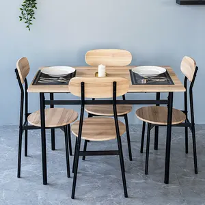 Toptan ahşap yemek masası tasarımları restoran yemek sandalyesi ve masa seti
