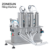 ZONESUN 4 buses semi-automatique vide liquide parfum gouttes pour les yeux cosmétiques boisson petite bouteille parfum Machine de remplissage