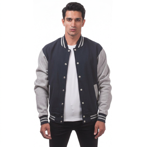 OEM services Letterman Varsity <b>Jackets</b> Wool Body Genuine Leather Sleeves Winter Wear <b>Smart</b> And Stylish Men's <b>Jacket</b> - Product Image 1