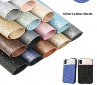 Feuilles de cuir synthétique PU à paillettes brillantes avec support TC pour chaussures et sacs