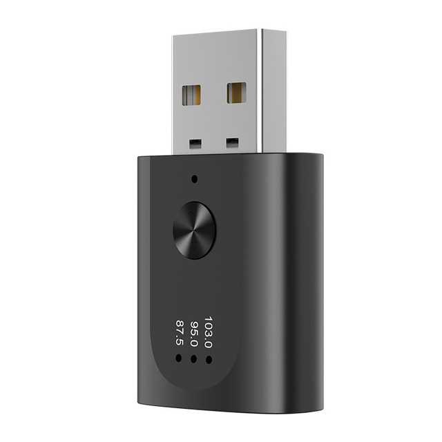 USB Blue tooth Receiver, FM Radio BT 5.3 Audio Adapter, Car Hands-free Calling