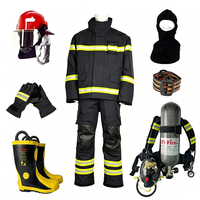 Setelan Pemadam Kebakaran Berkualitas Tinggi Jaket Celana Pemadam Kebakaran Tahan Api Peralatan Pemadam Kebakaran Helm Sarung Tangan Tudung Sepatu Bot