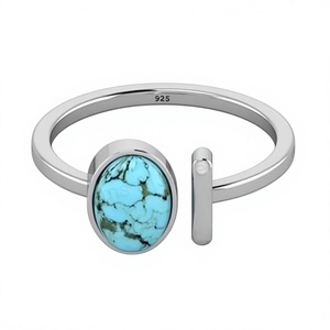 Nouvel Arrivage Bague Ajustable Tendance en Argent Sterling 925 Massif 14 mm avec Sertissage Cœur Pavé pour Femme, Mariage et Fête, Bijou Raffiné - Product Image 1