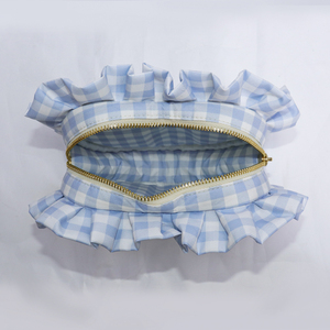 Pochette cosmétique à volants en forme de cœur pour femmes, imprimé sur mesure, nouveau design, sacs de voyage portables à fermeture éclair pour maquillage, sacs de rangement écologiques pour les toilettes. - Product Image 4