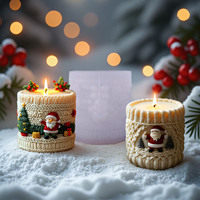 Weihnachtsmann Aromatherapie-Kerze Lebensmittelechte Silikonform DIY Gestrickte Unregelmäßige Form Weihnachtliche Dekorative Ornamente