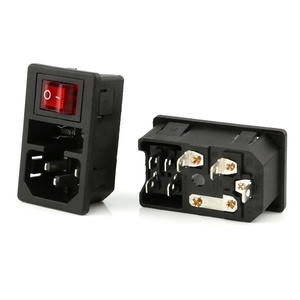 AC-01 Mannelijke Socket Ac Iec Plug 7Pins Panel Montage Inlaat Vrouwelijke Ac Stopcontact Met Zekering Rocker Switch