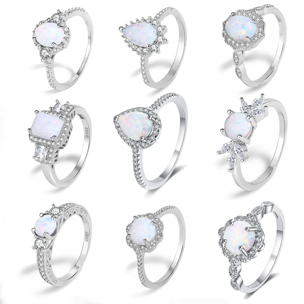 SKA Jewelry Opal Gemstone Ring 925 Sterling Silver Ring