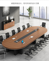 Meubles de bureau de haute qualité, ensemble de table de conférence pour salle de réunion de 20 personnes, style bois personnalisé, emballage moderne, design de couleur