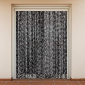Rideau moustiquaire 125x240 cm avec franges en cordon tressé couleur argent pour portes et fenêtres - Product Image 5