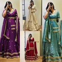 Gaun Pengantin Lehenga Choli Terlaris untuk Wanita, Pakaian Etnik Bersulam untuk Resepsi Pernikahan Tersedia dengan Harga Terjangkau