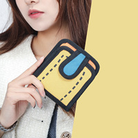 Dompet wanita model 2d logo kustom dompet desain pola kartun dompet wanita perempuan kanvas tahan aus untuk penggunaan sehari-hari