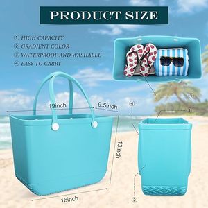 Bolsa de Playa Ecológica de EVA, Tamaño Grande, Impermeable, Lavable, Duradera, Premium, Elegante, Personalizable, Negra, ALF-038 Laudtec - Product Image 3