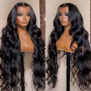 28 30Inch Deep Wave HD Transparent Lace Frontal Human Hair Wigs For Black Women Wet And Wavy Brazilian Deep Curly Lace Front Wig