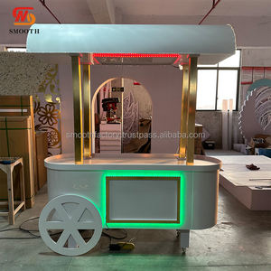 Carrito de Dulces Móvil de Acrílico Blanco con Almacenamiento para Fiestas de Boda - Product Image 6