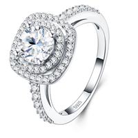 Assortiment de bagues de fiançailles en argent sterling S925 pour femmes, serties de moissanite étincelante, alliances de promesse, bijoux fins