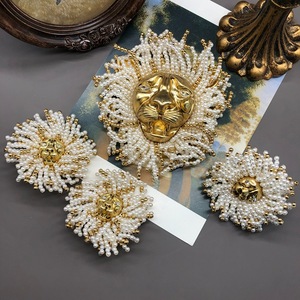 ZX Produit Tendance Design Tête de Lion Avancé Perle Broche Clip d'Oreille Anneau Bijoux Vêtements Polyvalent Unisexe Bijoux Fins Grand Unique - Product Image 1