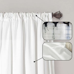 <span class=keywords><strong>Tende</strong></span> oscuranti plissettate moderne Amity con tasche per asta, alta protezione solare, con balze a balza, per camerette e soggiorni, 100% poliestere - Product Image 4