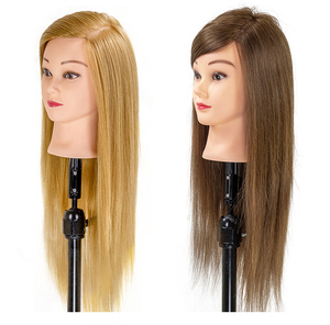 Tête de Mannequin en Cheveux Humains Véritable 100% Authentique Kit d'Entraînement de Tressage d'Épaule Droite pour Coiffeurs, Cheveux Bouclés, 100% - Product Image 4