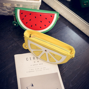 Personality <strong>Fun</strong> Fruit Shape Mini Shoulder Skew Chain <strong>Bag</strong> Mobile Phone Ladies <strong>Bag</strong> New Fashion Cartoon Waterproof PU <strong>Bag</strong> - Product Image 1