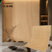 Panel Dinding Lembaran Veneer Lunak Buatan Tiruan MCM dan Travertine Fleksibel Tahan Api untuk Luar Ruangan