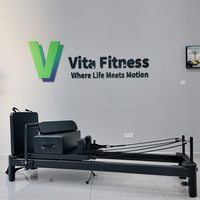 Appareil de Pilates Compact et Réglable pour Fitness, Mini Reformer Commercial en Alliage d'Aluminium Léger et Durable