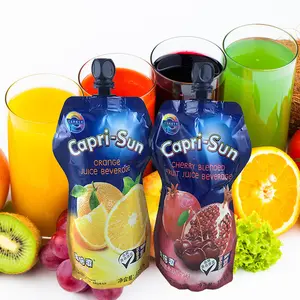 Colorful special shape aluminum food grade water sachet 330ml stand up pouch with spout for fruit juice beverage