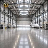 Hangar d'avion moderne en acier durable, installation rapide, poutres en H, couleur personnalisée pour projets d'atelier/entrepôt aéronautique