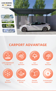 <span class=keywords><strong>Tettoia</strong></span> in alluminio dal design moderno, impermeabile, con tetto in policarbonato e struttura in alluminio, <span class=keywords><strong>per</strong></span> parcheggio esterno di 3 <span class=keywords><strong>auto</strong></span>. - Product Image 3