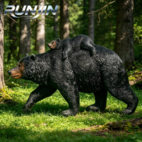 Sculptures de l'ours noir et de l'ours brun réalistes en bronze coulé sur mesure RUNJIN, art paysager, H110cm