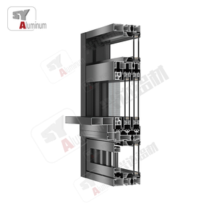 Fenêtres à battants en <span class=keywords><strong>aluminium</strong></span> <span class=keywords><strong>gris</strong></span> argenté <span class=keywords><strong>métallisé</strong></span> de la série 6000, isolation thermique, services de soudage et de pliage pour la décoration - Product Image 3