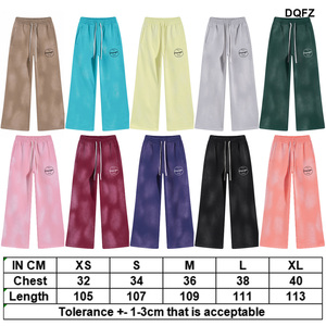 Sun Faded Baggy Pantalon de survêtement à jambe droite Pantalon en coton polaire surdimensionné Logo personnalisé Distressed Acid Wash Pantalon de survêtement évasé - Product Image 3