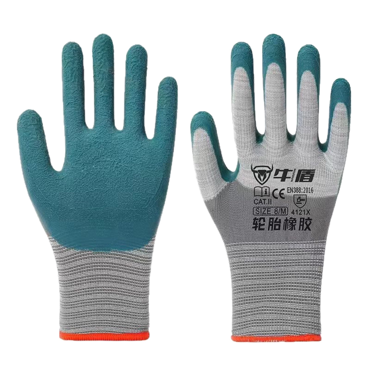 Rubber gloves flat-dip coated
