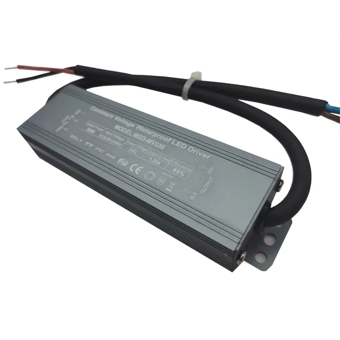 ip67 24 volt 1.25a 30w waterproof triac dimmable led driver for led strips