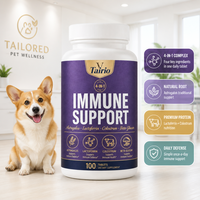 Suplemen Pendukung Kekebalan Tubuh 4 in 1 untuk Anjing Astragalus Lactoferrin Colostrum Beta Glucan Tablet 100 Butir Sehari OEM