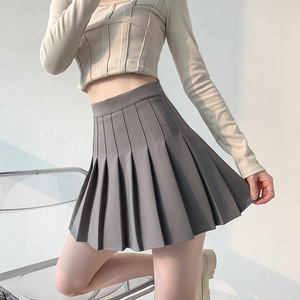 Couleur unie taille haute Mini <span class=keywords><strong>jupe</strong></span> plissée pour femmes dames vêtements décontractés école <span class=keywords><strong>fille</strong></span> Style uniforme - Product Image 1