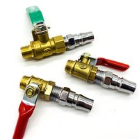 Katup Bola Pneumatik dengan Sambungan Cepat Tipe C, Steker Jantan 1/4 Inci, Ulir Jantan-Betina, Fitting Kompresor Udara