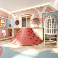 Aoleao Custom Comet Aire de jeux intérieure avec toboggan, piscine à balles, mur d'escalade, panneau interactif pour enfants, jeux souples certifiés CE TUV CPC