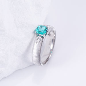 Anillo de Piedras Preciosas de Color Oro Blanco de 18K, Joyería Messi MSR-1556 - Product Image 2