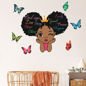 Autocollant mural anglais inspirant pour filles pour la décoration murale de la <span class=keywords><strong>chambre</strong></span> des enfants Autocollants papillon auto-adhésifs pour la maternelle - Product Image 2