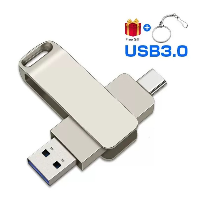 2 in 1 Dual Use Usb Disk Custom Logo High Quality Bulk Order Type-c Usb Flash Drive Flash Disk Phone Metal Usb Flash Drive