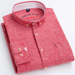 Nouvelle chemise en lin à manches longues pour hommes de grande taille Chemise en lin délavée Version coréenne Slim Fashion Casual Vente en gros de cheveux - Product Image 4