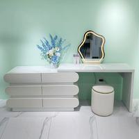 Commode intégrée 2025, style célébrité d'Internet, coiffeuse de chambre à coucher, tables de maquillage avec miroir