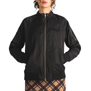 Chaqueta Bomber de Satén para Mujer, con Forro de Nailon Ecológico, Transpirable y Resistente al Viento, Cierre de Cremallera, Corte Regular, Otoño, Alta Calidad - Product Image 1