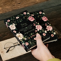 Nouveau produit 2026 : Carnet de notes à couverture rigide série Papillon Fleur, pages lignées, journal étudiant, papeterie