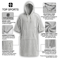 Vente en gros de peignoirs de bain à séchage rapide avec logo personnalisé, parka de surf, serviette de plage à capuche, serviette de sport, poncho