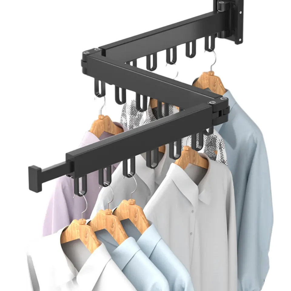 telescopic Outdoor folding Retractable Aluminum wall mounted drying racks for laundry flexible