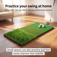 Tapis de golf personnalisé 3-en-1, triple gazon, pliable, pour l'entraînement au swing, au chipping et au putting, aide à l'entraînement au golf