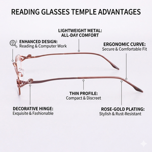 Lunettes <span class=keywords><strong>de</strong></span> lecture flexibles tendance, personnalisables, légères, montures pour femmes, montures en métal rétro - Product Image 3